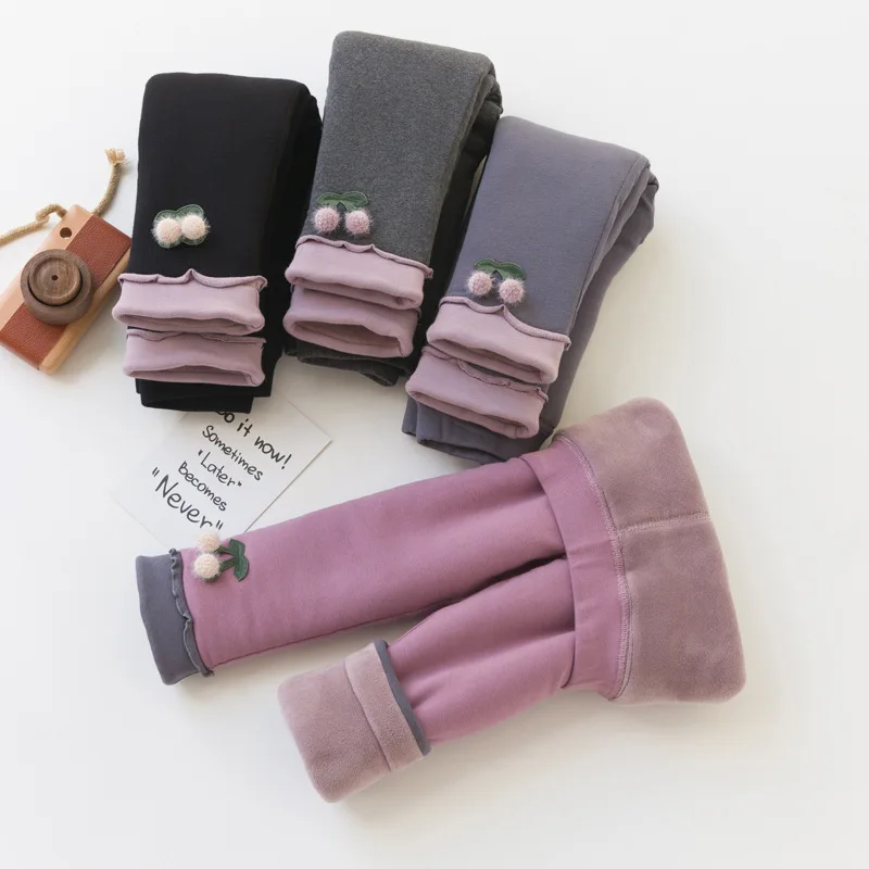 Children's Winter Cotton Pants Deep Winter Children Very Thick Warm Pants Boys and Girls Three Layers Leggings for-30 Degree