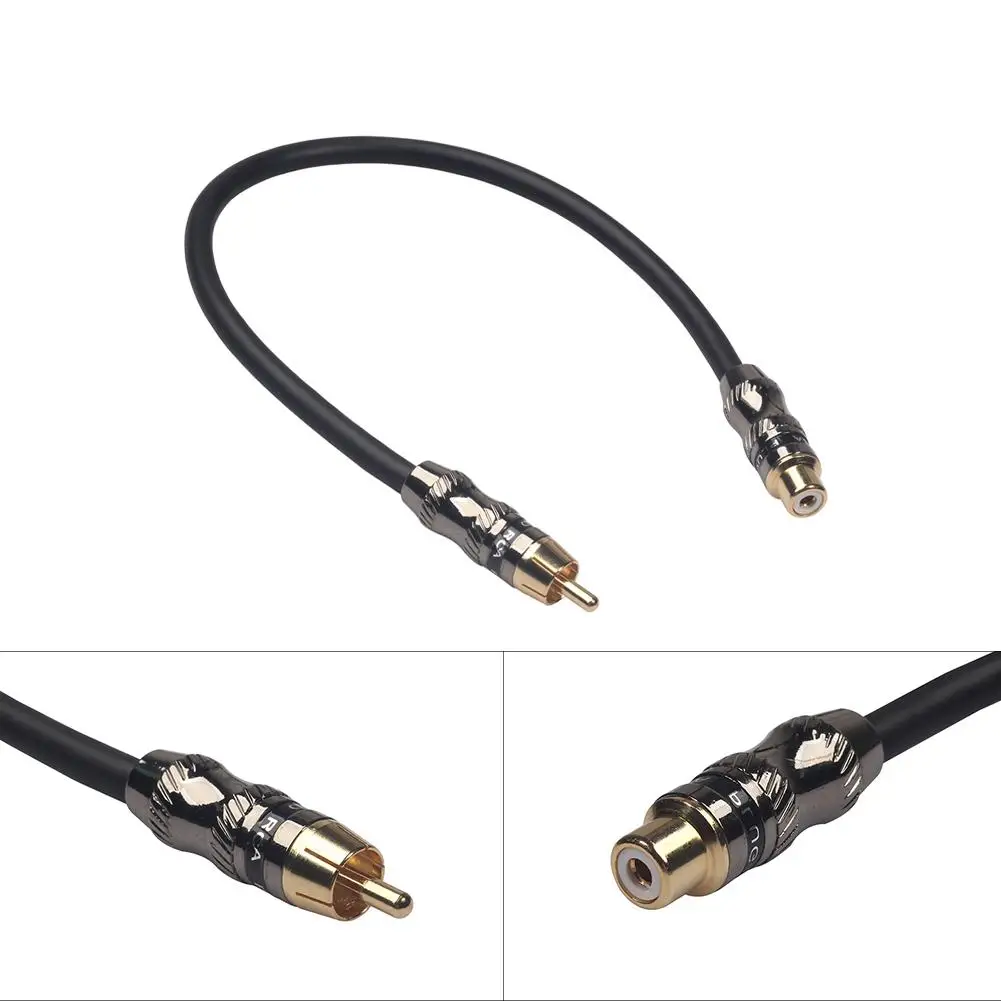 0,3 m/1Ft соединитель-гнездо типа RCA удлинитель 1 RCA Женский до 1 RCA Мужской Аудио-видеокабель шнур провод для DVD плееров аксессуары