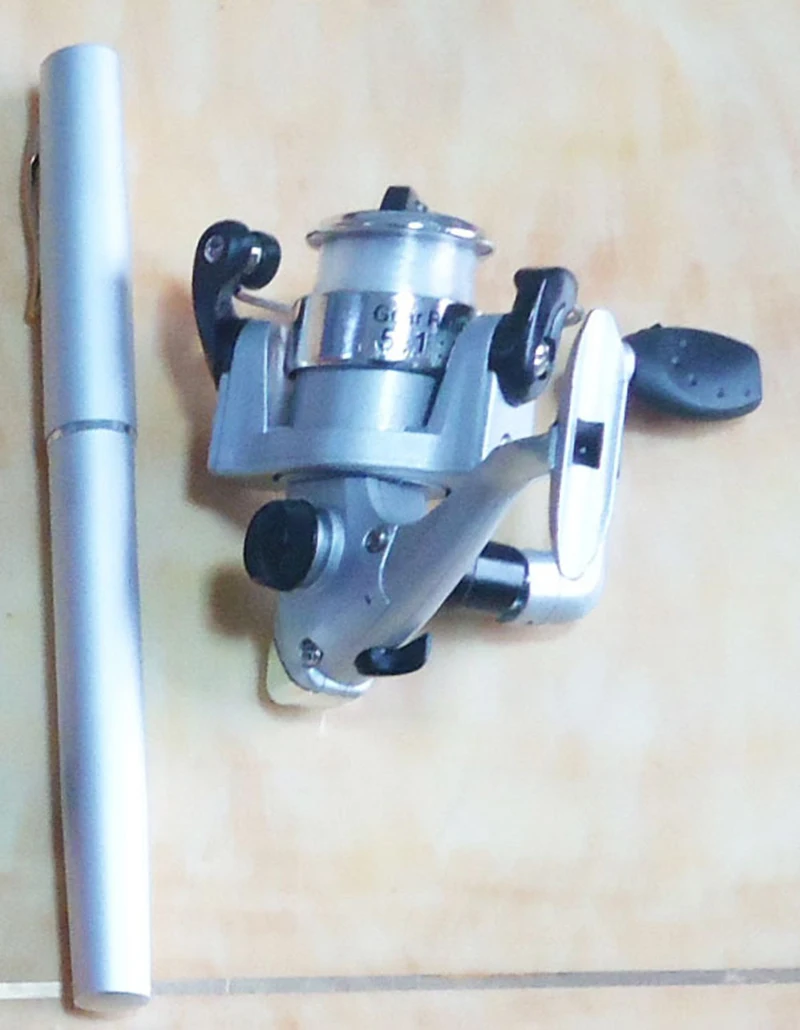 Портативная карманная телескопическая мини-удочка в форме ручки, складывающаяся Удочка с катушкой, рыболовное спиннинговое литье