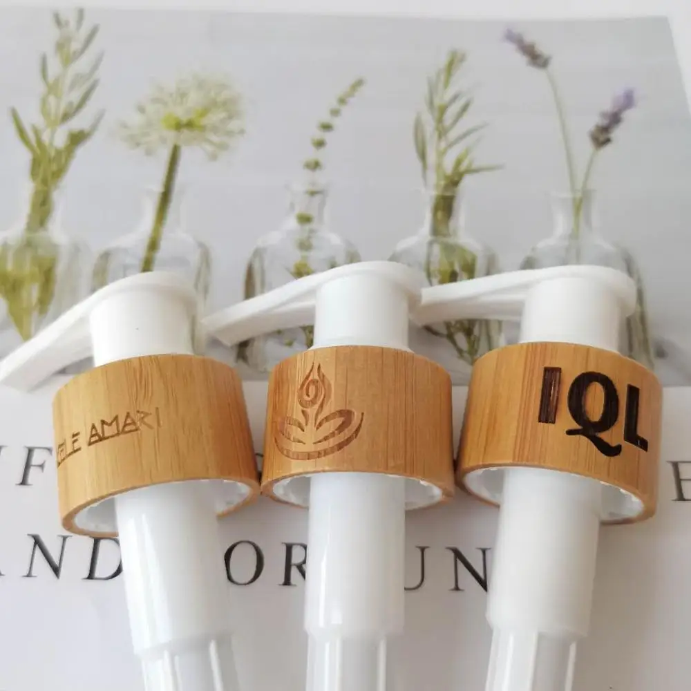 

100 шт./лот 18 20 24/410 бамбуковая деревянная крышка для пипетки/лосьона/распылителя/винтовой бутылки, косметический контейнер, Упаковочная крышка