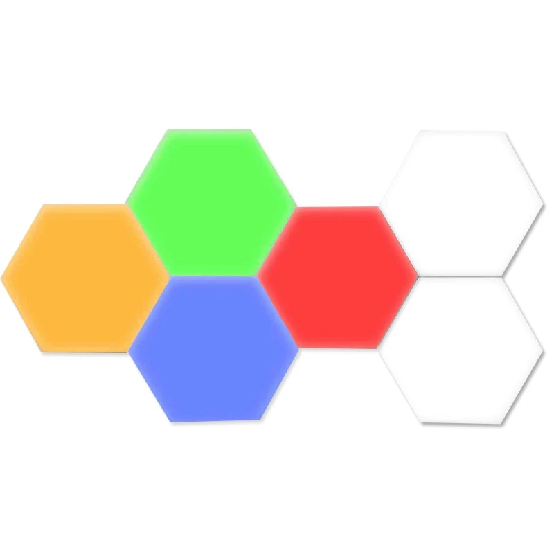 

6Pcs Colorful Quantum Lamp Led Hexagonal Lamps Modular contact Sensitive Night Light Magnetic Hexagons Creative Decoration Wall