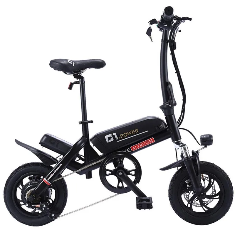 C1 Умный складной электрический велосипед 12 дюймов Ebike 36 В литиевая батарея Супер Мини e велосипед 30 км Максимальная летучая мышь bicicleta Электрический - Цвет: C1 black