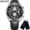 MEGIR Men Watch Top Brand Luxury Chronograph Waterproof Sport Male Clock Leather Military Army Wristwatch relogio masculino 2022 ► Photo 2/6