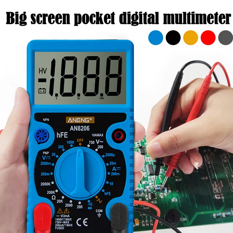

Digital Multimeter Large Screen Pocket Electrician's Tool Box With Table Multimeter AC/DC Ammeter Resistance Tester