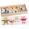 Wooden Toy Montessori Cartoon Animal Changing Clothes Jigsaw Dress Changing Shape Matching Puzzle Educational Toys For Children 1