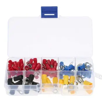 

102pcs Ring Terminal Electrical With Storage Box Connector Assorted Insulated Rings Wire Copper Crimp Terminals Assortment Kit