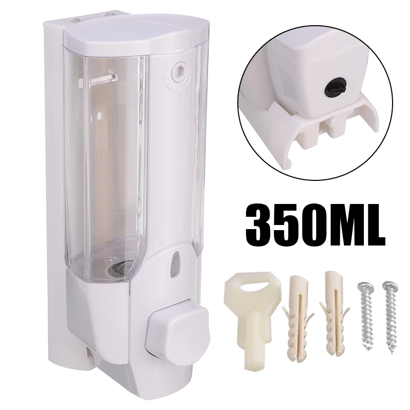 

350ML Wall-Mount Soap Dispenser Shampoo Liquid Dispenser Kitchen Soap Lotion Pump for Kitchen Bathroom
