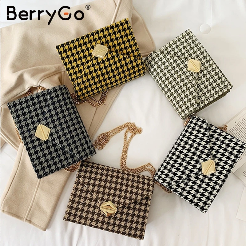 BerryGo, элегантная клетчатая кожаная сумка на плечо, Женская Роскошная офисная сумка с карманами, модная Осенняя зимняя дорожная сумка через плечо, ручная сумка