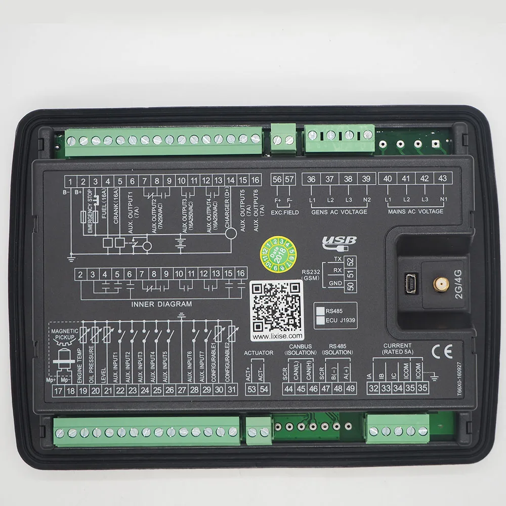 Lixise LXC6610-2G облачный контроллер дизельный генератор набор контроллер генератора генераторный пульт дистанционного мониторинга