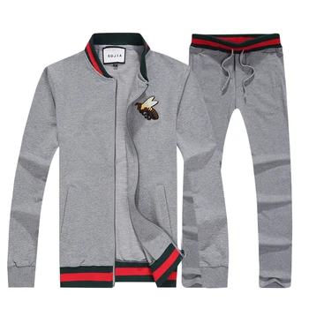 

GG letter new double sports and leisure is embroidered little bee fashion long sleeve men's suit