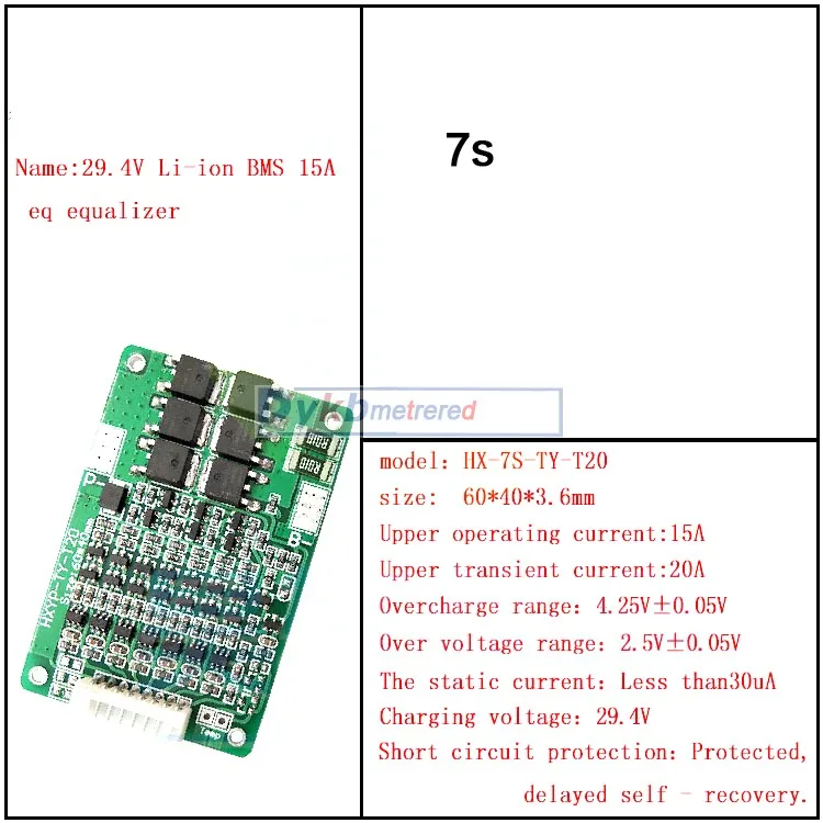 3S 4S 5s 6S 7S 15A W/баланс Li-Ion 18650 BMS PCM литиевая батарея Защитная плата 3,7 V 12V 16,8 V 21V 25,2 V 29,4 V ограниченная 20A