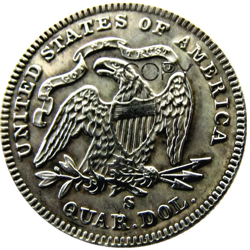США 1868 P/S сидя свободы кватер доллар Посеребренная копия монеты - Цвет: S