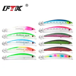 FTK 11Colors Sinking Bait Fishing Lure Minnow 23g/120mm Jigging Sepia Squid Hook Sea Bass Hard Artificial Bait
