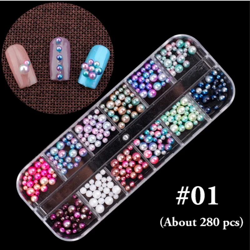 Mixed Colorful Rhinestones For Nails Crystal Stones Gems Manicure Accessories Studs 27 Models Diamonds 3D Nail Art Decorations