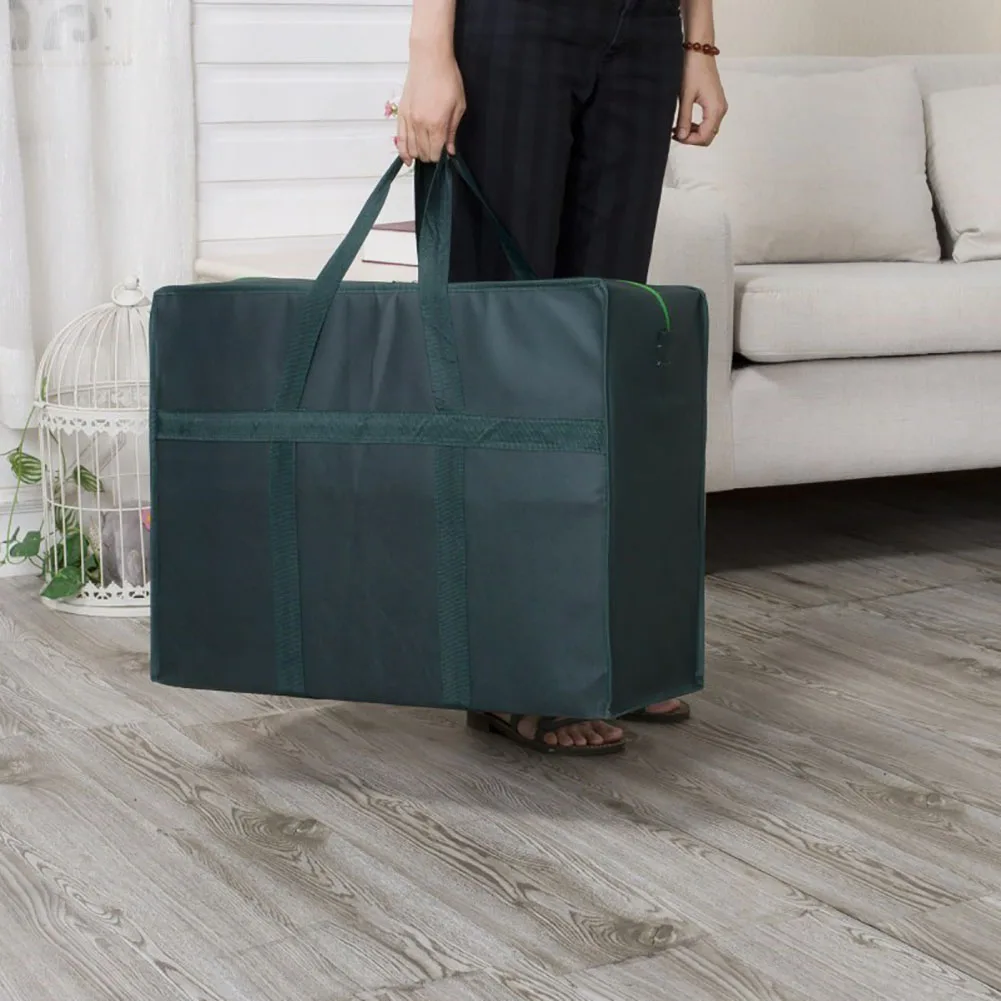 Водонепроницаемый складной большой емкости многофункциональный упаковочный Органайзер одеяло для хранения одежды Дорожная сумка из нетканого полотна ручной клади - Цвет: Армейский зеленый
