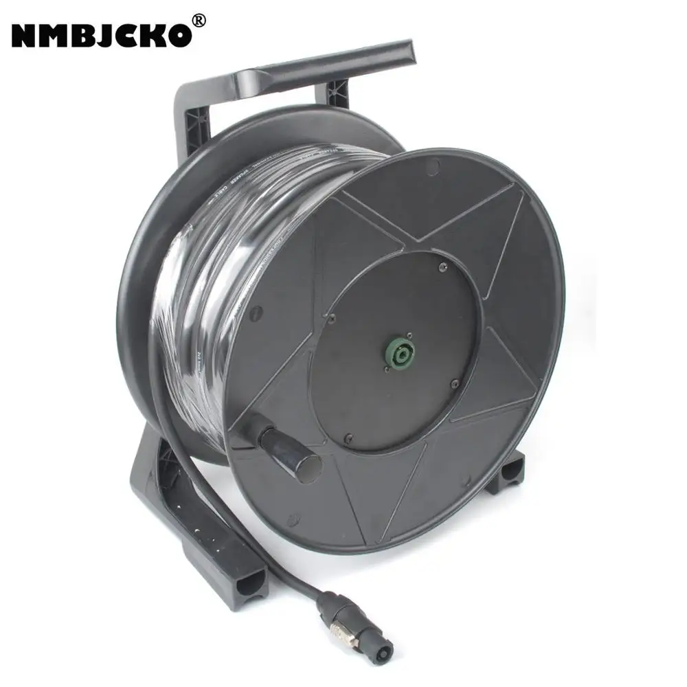 US $147.72 NMBJCKO Speaker Cable Up 165 Reel WindUp Stage Audio Speakon Connectors With MultiFunction Socket 50M 30M