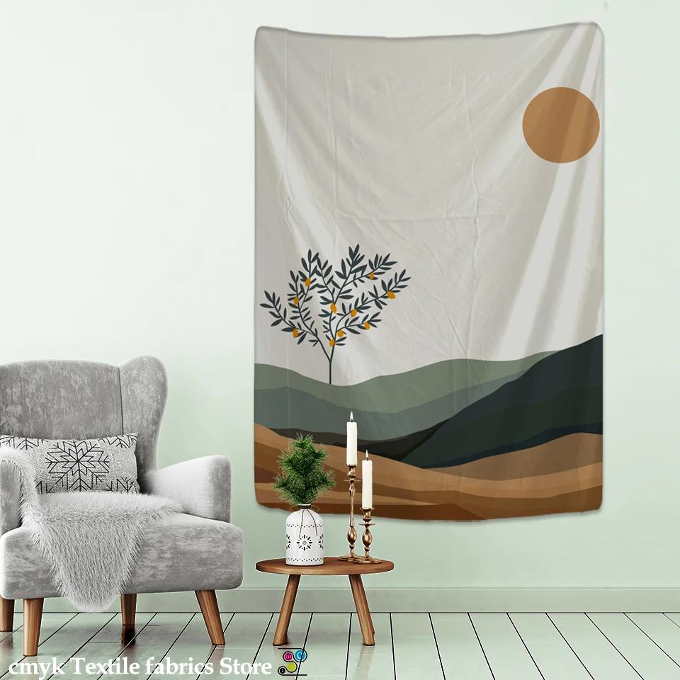 Tapestry Decor Scenery Art Bohemian Wall Hanging Bohemian Printed Microfiber Fabric Home Decoration Bedspreadx Wall Tapestry