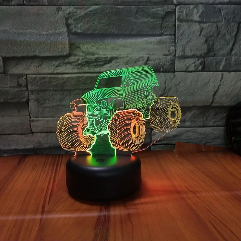 Холодный внедорожный автомобиль 3D лампа разноцветный светодиодный акриловый