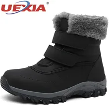 UEXIA; модные зимние ботинки; коллекция года; теплые меховые плюшевые кроссовки на застежке-липучке; обувь на подошве; Зимние ботильоны; женская обувь; botas mujer