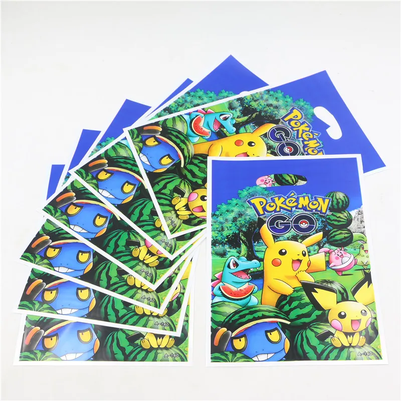 Чашки+ тарелки+ баннеры+ подарочные пакеты pokemon go/Пикачу мультфильм диспортации набор столовых приборов день рождения событие, фестиваль поставки