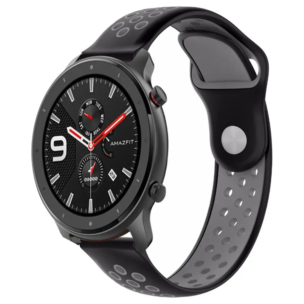 Amazfit 47 мм GTR Универсальный сменный Двухцветный силиконовый ремешок для часов 22