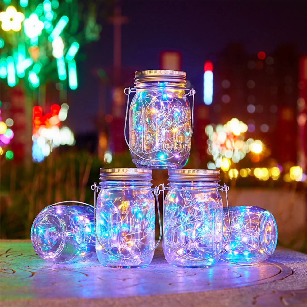 LEDs Fairy Light Solar  Mason Jar Lid  Color Garden Decoration  Lights Outdoor 