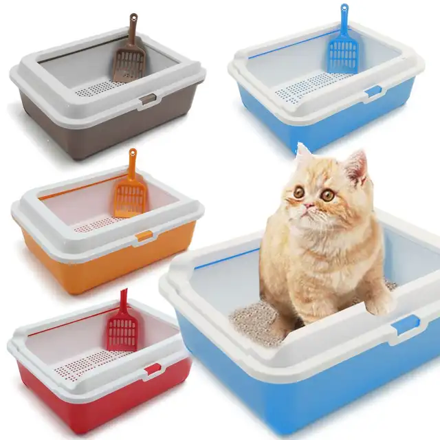 Cat Litter Tray Toilet Bedpan with Scoop Dog Teddy Rabbit Puppy Anti splash Toilette Indoor Home Plastic Sandbox Pet Supply 2