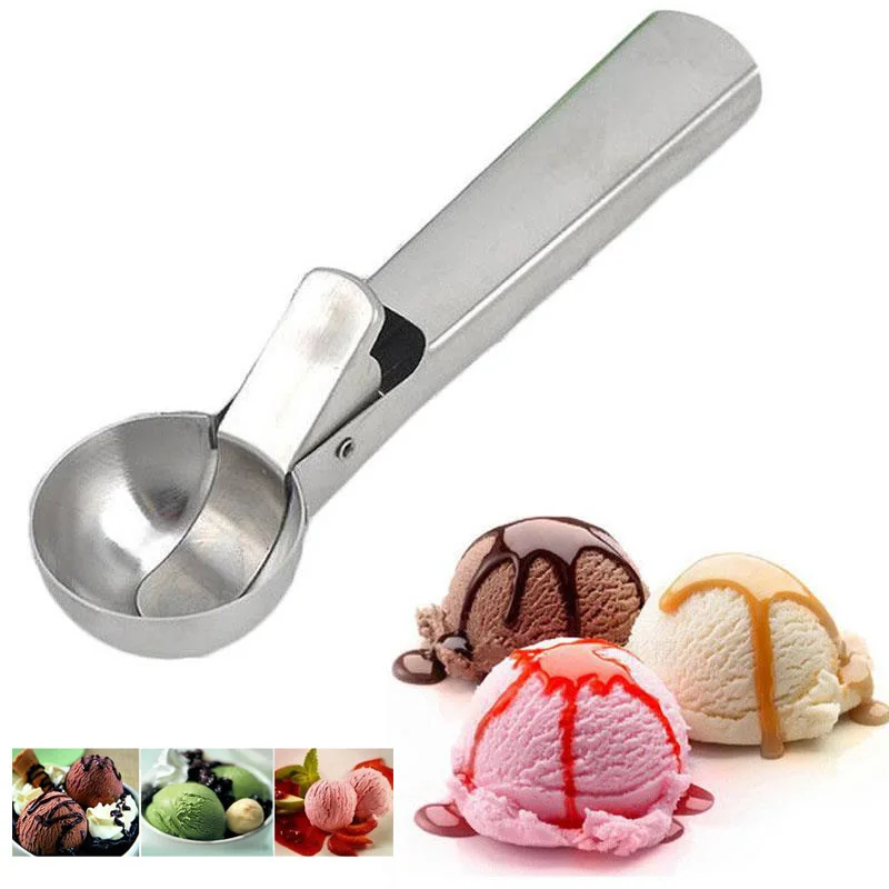 Stainless Steel Ice Cream Scoop For Mash Fruit Food Spoon Kitchen Diameter 5CM
