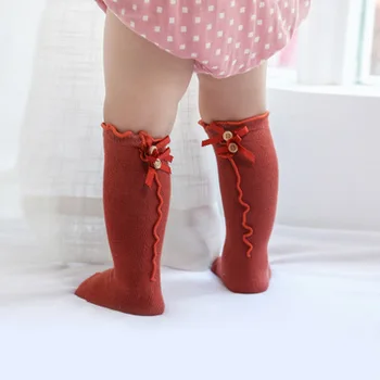 

CYSINCOS Baby Girls Knee Hight Lace Princess Long Stocking Toddler Baby Medium Tube Stocking Spring Infant Kid Cotton Foot Cover
