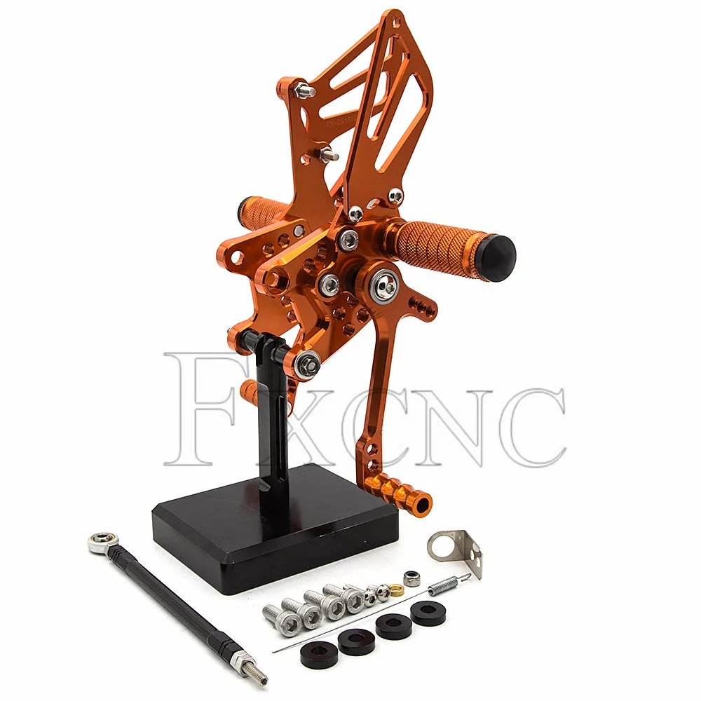 For SUZUKI GSXR750 GSXR600 SV650/SV650S SV1000/S GSXR1000 Aluminum Motorcycle Footrest Footpeg pedal Foot peg Rearset Rear Set - Цвет: Orange
