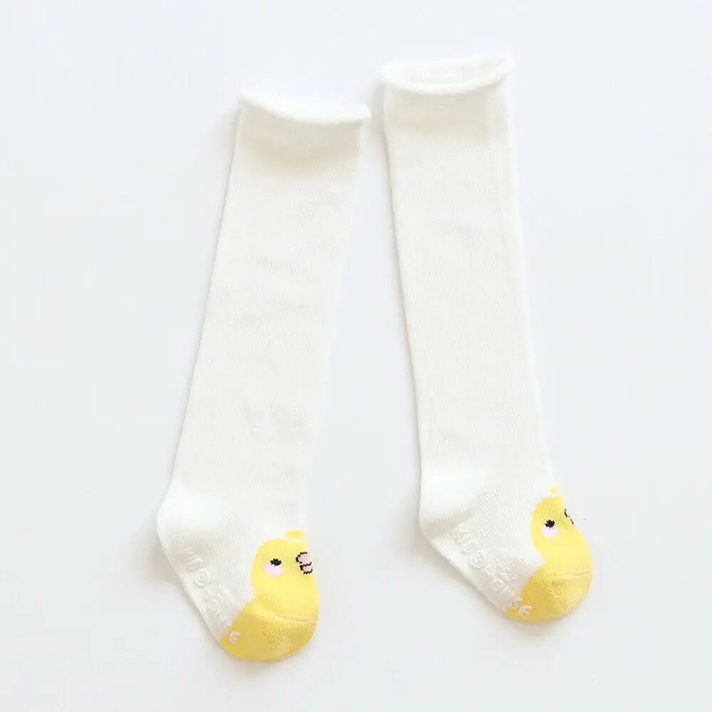 White Yellow Детские гольфы для маленьких девочек и мальчиков, теплые гольфы, милые Гольфы с героями мультфильмов для От 0 до 3 лет - Цвет: White Yellow
