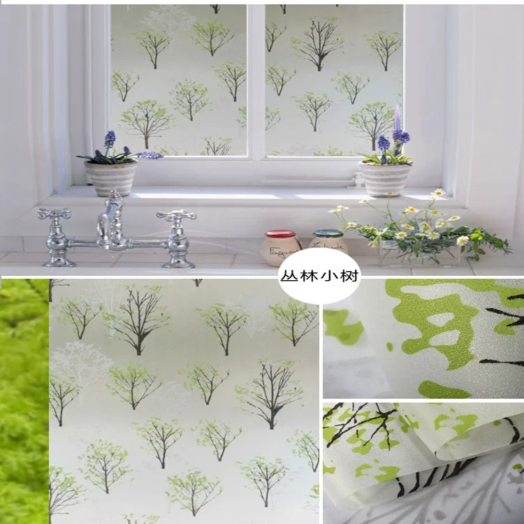 New Style PVC Self-Adhesive Waterproof Glass Film Window Sun-resistant Window Stickers Bathroom Glass Stickers Wholesale