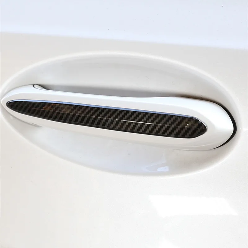 

Carbon Fiber Color Exterior Door Handle Sequins Decoration Cover Stickers Trim 4Pcs For BMW 5 Series G30 G38 2018-2019 ABS