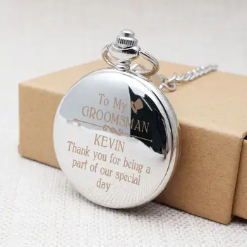 

Personalized Groomsman Pocket Watch,Pocket Watches Pendant with Chain Custom Engraved Gift,Customized To Best Man Gift