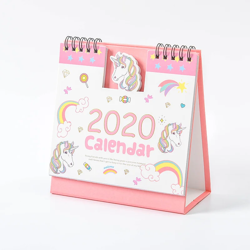 Креативный календарь Kawaii Unicorn Planet DIY ежедневный планировщик расписаний расписание,09-,12 Настольный календарь канцелярские принадлежности - Цвет: 12