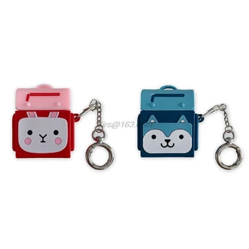 

Cartoon Pattern earphone cases Soft Silicone Protective Case Shockproof Cover Skin Protector with Keychain for Airpods 1/2