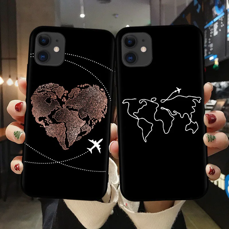 World Map Travel Just Go silicone TPU Cover For iPhones 11 Pro Max life Airplane Soft Case 6 6s 7 8 Plus X XR XS MAX |