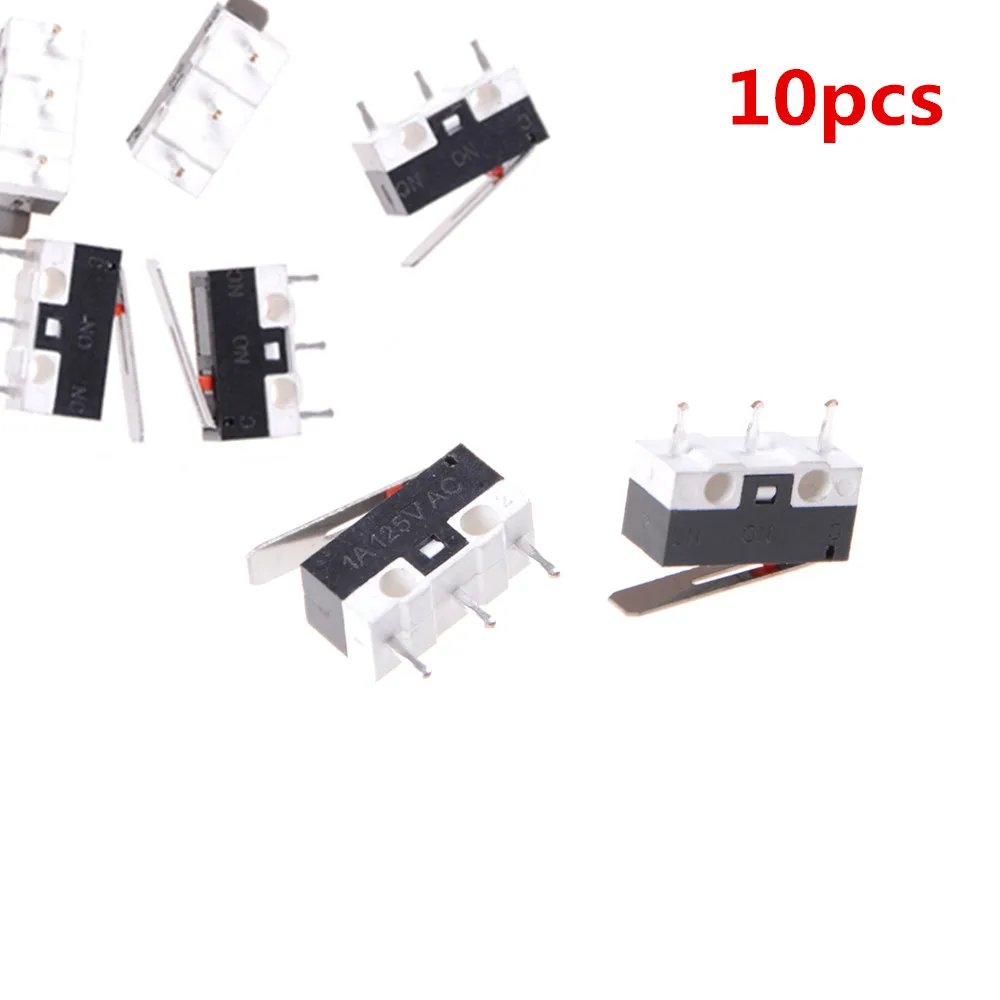 10pcs AC 125V 1A SPDT Momentary Long Hinge Lever Mini Switch Tripod Rectangular Tact Micro Mouse Micro Switch