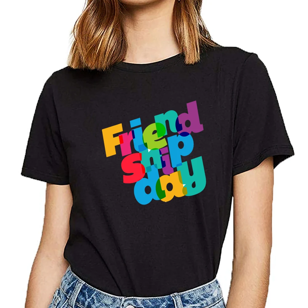 Tops T Shirt Women colorful friendship 