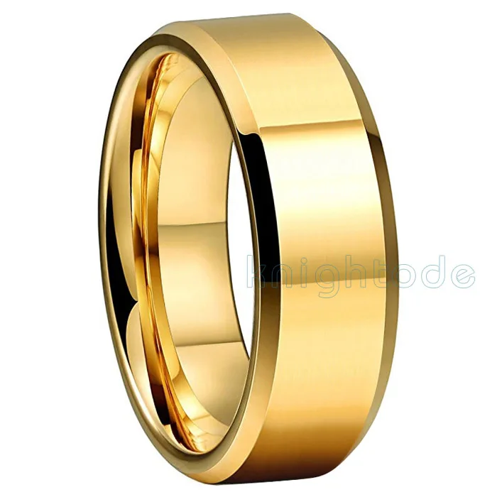 8mm Polishing Обручальное кольцо из карбида вольфрама, 8 мм, 6 мм, золотого цвета, подарок для мужчин и женщин, Высококачественная Полировочная отделка и матовый Матовый Скошенный комфорт - Цвет основного камня: 8mm Polishing