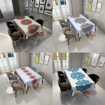 

100% Polyester Waterproof Tablecloth Fabric Rectangular Geometric Pattern Kitchen Textile Table Cloth Home Decor Toalha De Mesa