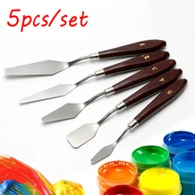 5 шт./компл. металлический Краски щетка Нержавеющая сталь шпатель арт Scorper скребок для масляной краски масла Краски ing Лопата средство для украшения торта Скребок пакет инструмент