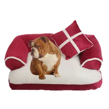 

Luxury Pet Sofa Bed Soft Velvet Dog Bed Mat Cozy Cat Nest Puppy Kennel House Dog Mat Cushion Pet Bedding