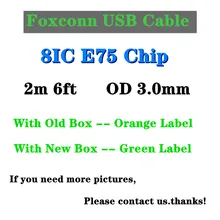 10 יח\חבילה 100% מקורי 2m 6ft Foxconn 8ic E75 שבב נתונים USB כבל טעינה עבור i12 XS Max XR 8 7 בתוספת 6S 5S SE מטען כבל