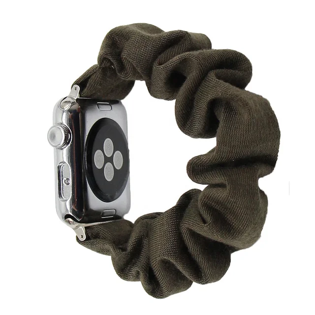 Cotton Elastic Scrunchies Smart Apple Watch Band 5 4 42mm 38mm For Girls Women Cotton Bands 40mm Series 5 4 3 2 1 44mm 40mm SWB 46