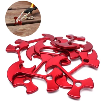 

4pcs Camping Accessories Floor Nail Carpas Fiestas Wedding Tent Peg Path Deck Camp Wind Aluminum Linked Herringbone Nails #ED