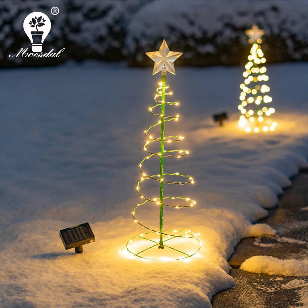 LED Solar Christmas Lights Outdoor Waterproof Garden Decoration New Year Solar String Lights Holiday Garden Fairy Garland Lights