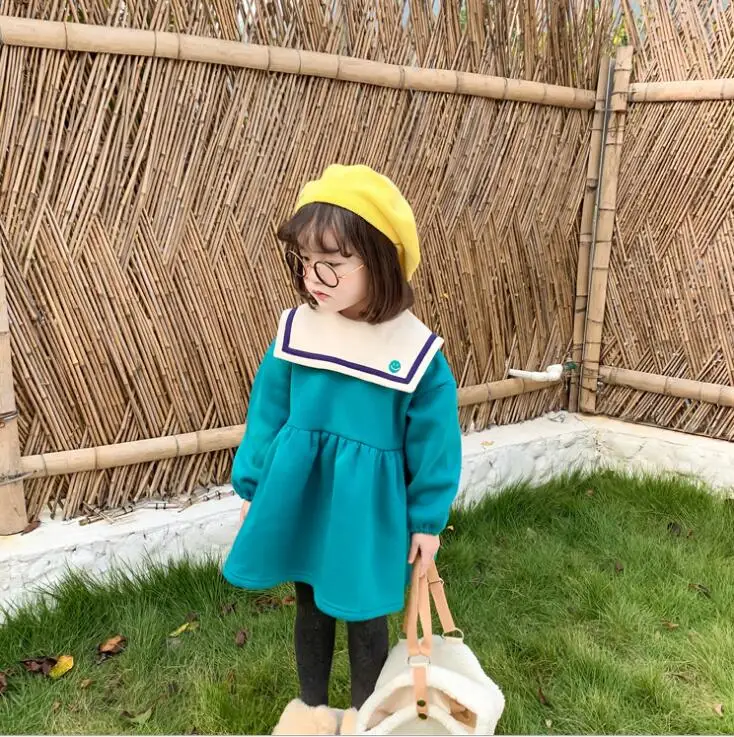 wholesale girls thicken dress winter fashion cotton kids girls dresses 1-6 years