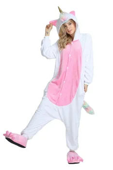 

Kawaii Lovers Flannel Pajama Suit Funny Pajamas Adults Animals Stich Women's Pajamas Cartoon Onesies Men's Unicorn