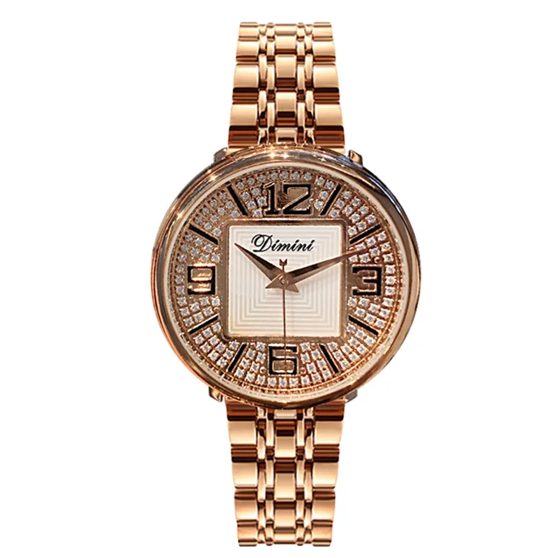 Horloges vrouwen женские часы с бриллиантами Женские кварцевые часы из розового золота женские наручные часы из нержавеющей стали relogio feminino